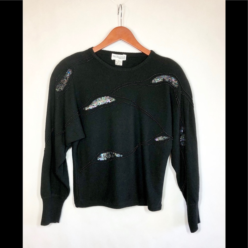 80s Vintage Beaded Sweater Nordstrom Petite Focus